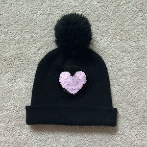 Capelli Kids Black Pink Heart or Emoji Appliqué Hat